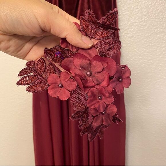 A Wish come true burgundy red Dance appliqué costume V2364Y New Soul Child LC - Picture 7 of 12